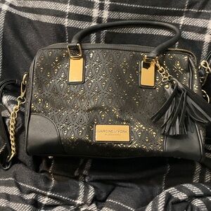 Marc New York Black Satchel with Gold Accents